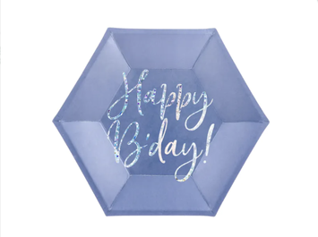 Тарілочки Happy Birthday сині 744847249641 фото