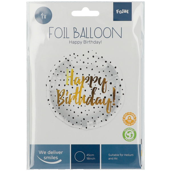 Фольговане коло Happy Birthday в крапочку 920078857232 фото