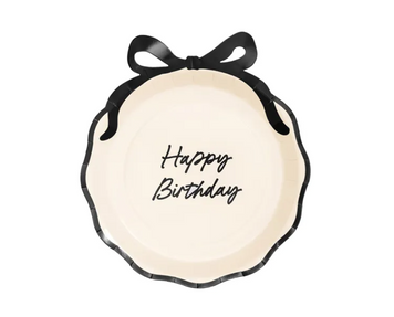 Тарілочки Happy Birthday з бантиком 900750863312 фото