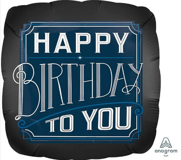 Фольговане коло Happy Birthday to you - чорний кант 685354926631 фото