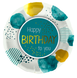 Фольговане коло Happy birthday бірюзово-золоте 722987017952 фото 1