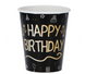 Стаканчики Happy Birthday чорні з золотом 703852651202 фото 1