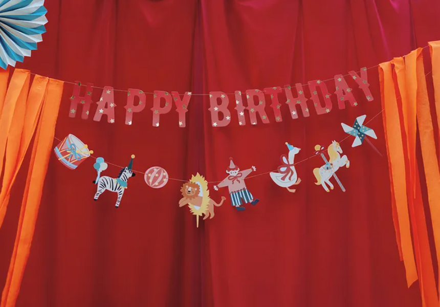 Гірлянда Happy Birthday Цирк 181136021642 фото