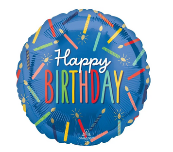 Фольговане коло Happy birthday Святкові свічки 562117531492 фото